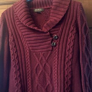 Eddie Bauer Burgundy Cowl Neck Sweater